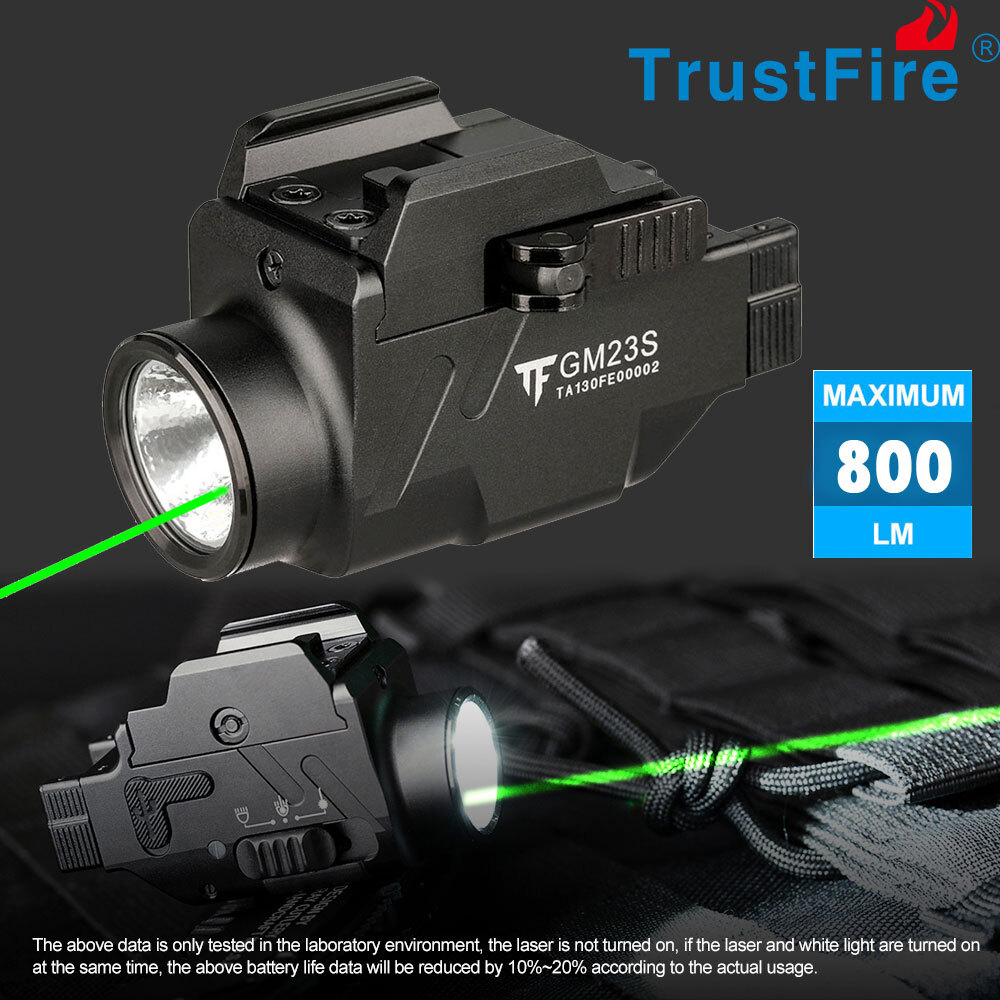 Trustfire GM23S 800LM Green Pointer LED Flashlight Weapon Gun led Pistol Light X