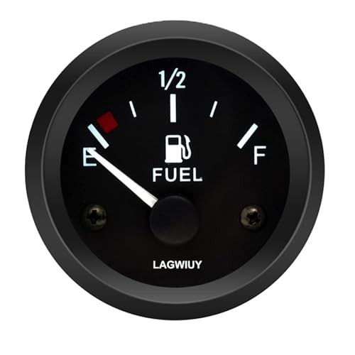 2" Fuel Gauge, 52mm Boat Fuel Gauge, E-1/2-F Pointer Fuel Gauges for Car, White