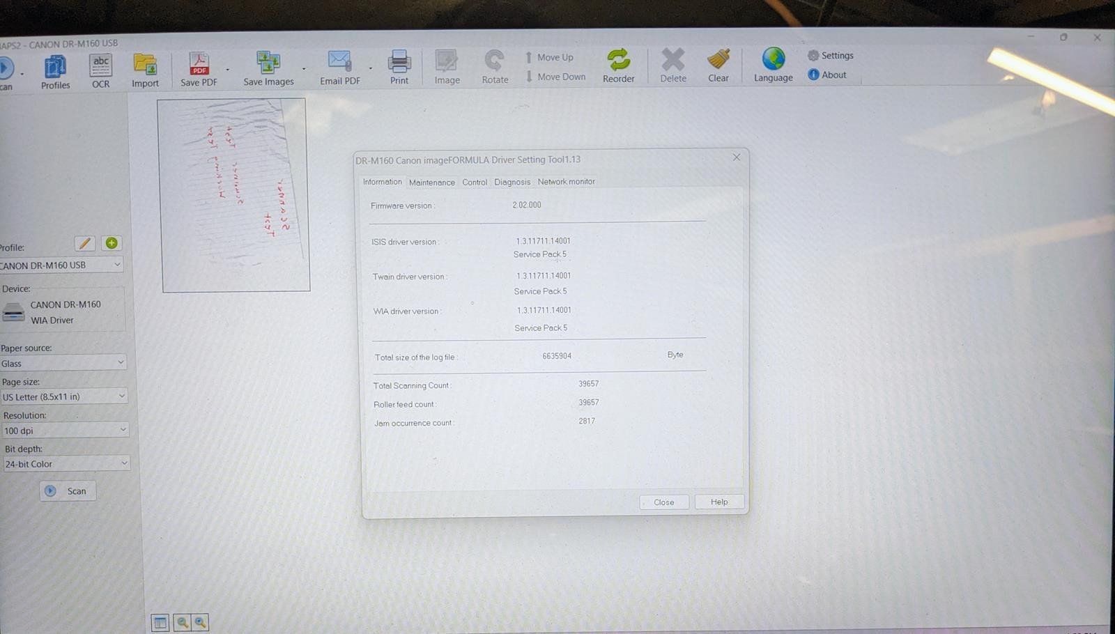 CANON IMAGEFORMULA DR-M160II DOCUMENT SCANNER