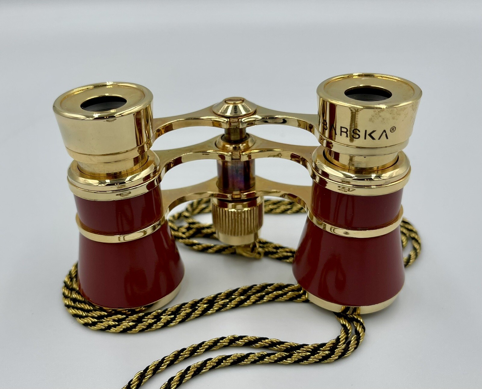 Barska 3x25 Blueline Opera Glasses with Necklace Red And Gold Binoculars