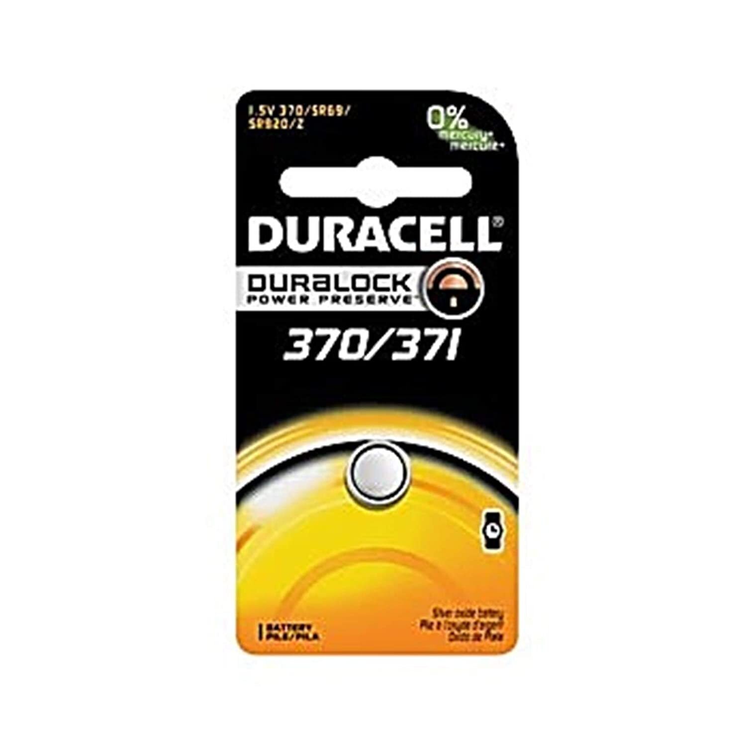 Duracell Battery Silver Oxide Size 370/371 1.5V (Each)