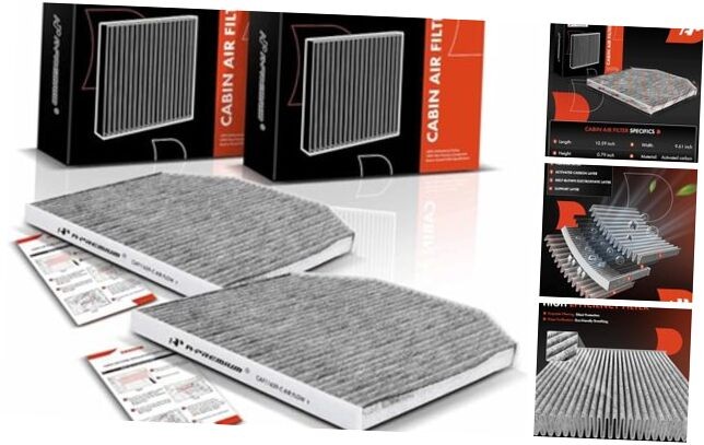 2-PC Cabin Air Filter with Activated Carbon Compatible with Chevrolet Caprice