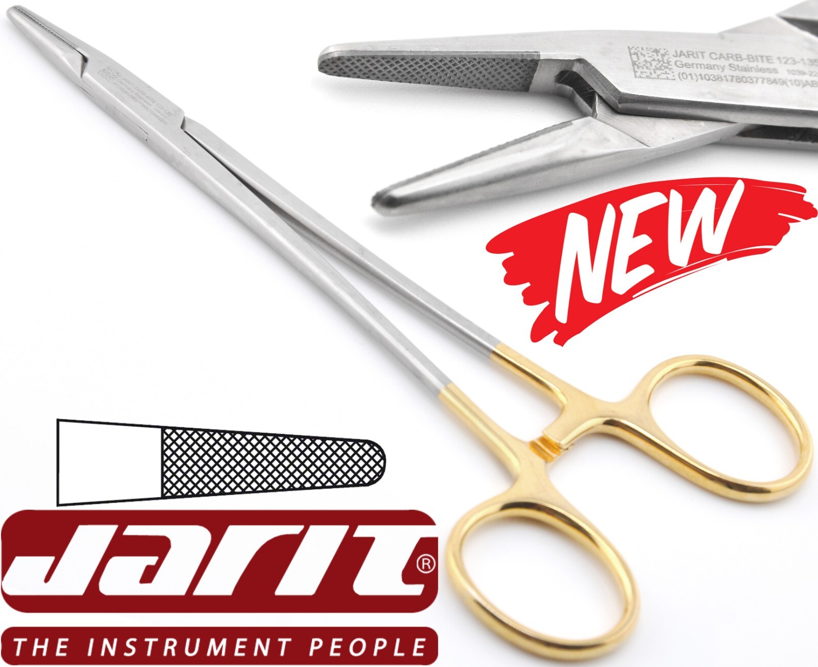 JARIT 123-135 Durogrip Mayo Hegar SERR Tungsten Carb-Bite Needle Holder 6.25"