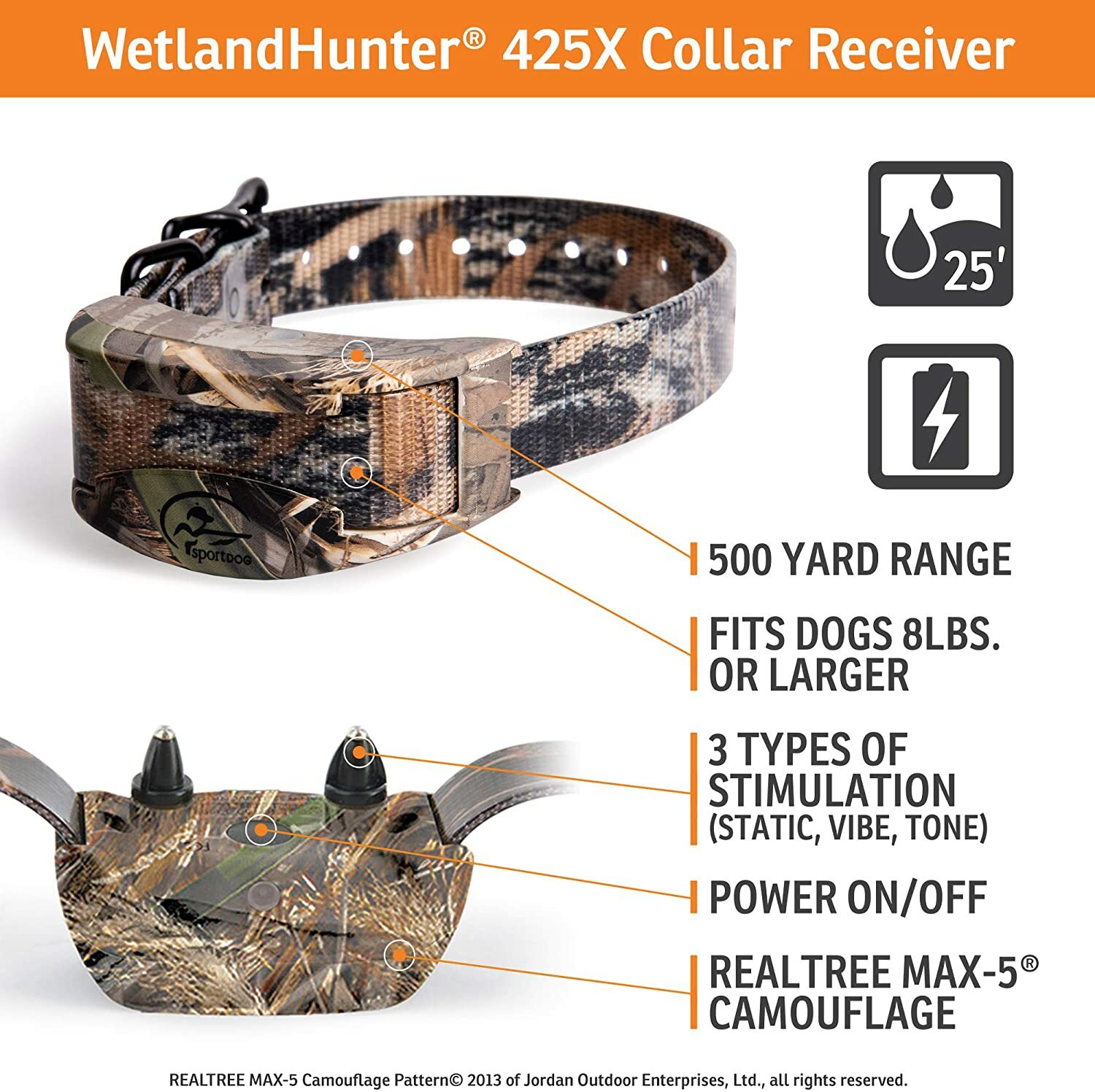 SportDOG SD-425X CAMO Wetland Camouflage Dog Shock Waterproof Training E-Collar