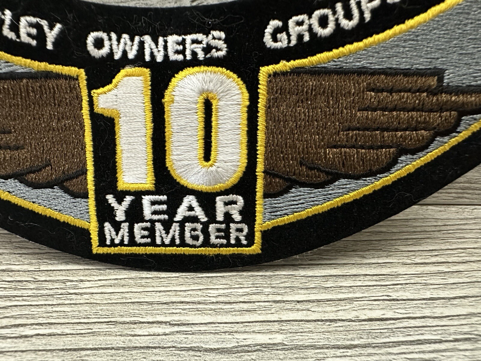 Harley Davidson HOG Owners Group Winged 10 Year Member Patch