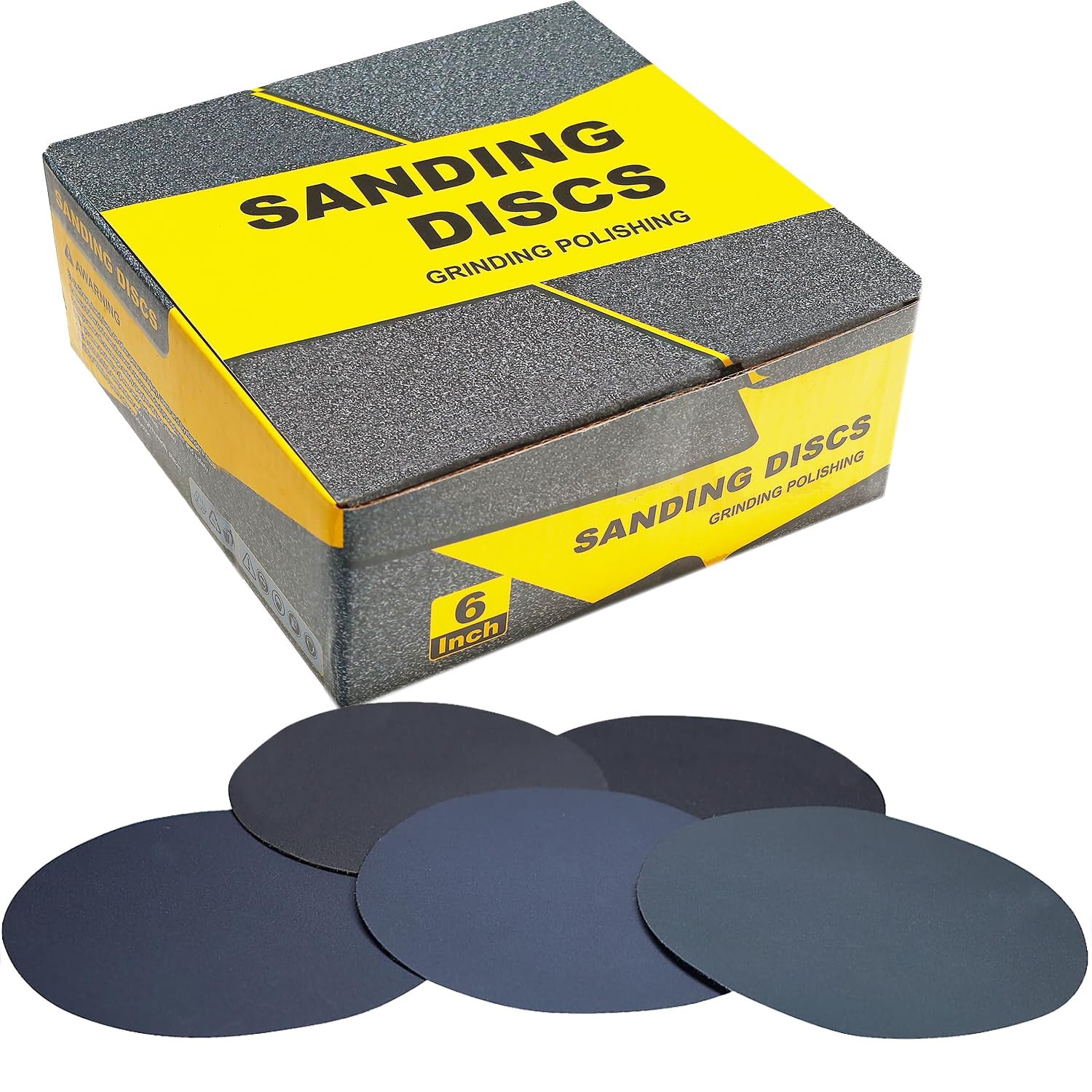 50 PCS 6 Inch Hook and Loop Sanding Discs Assorted- 320 400 600 800 1000 Grit...