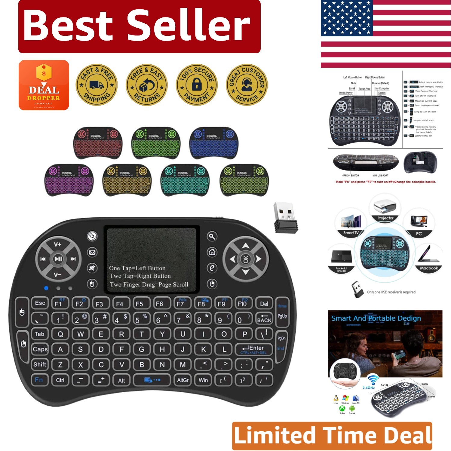 Rechargeable Wireless Mini Keyboard with Touchpad – Perfect for Multi-System Use