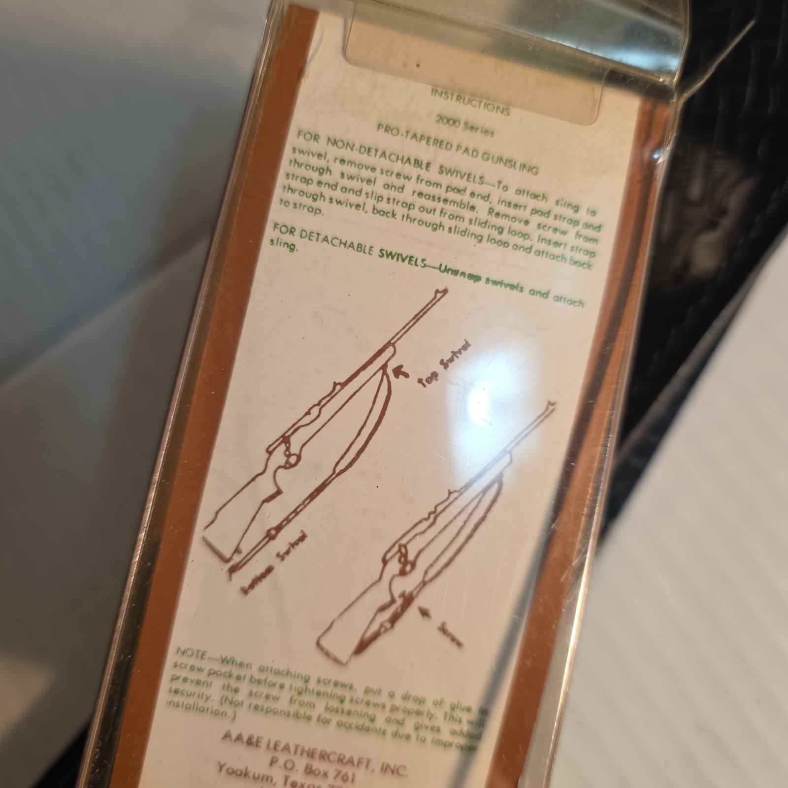 Vintage AA&E Leathercraft Leather Gun Sling 2055