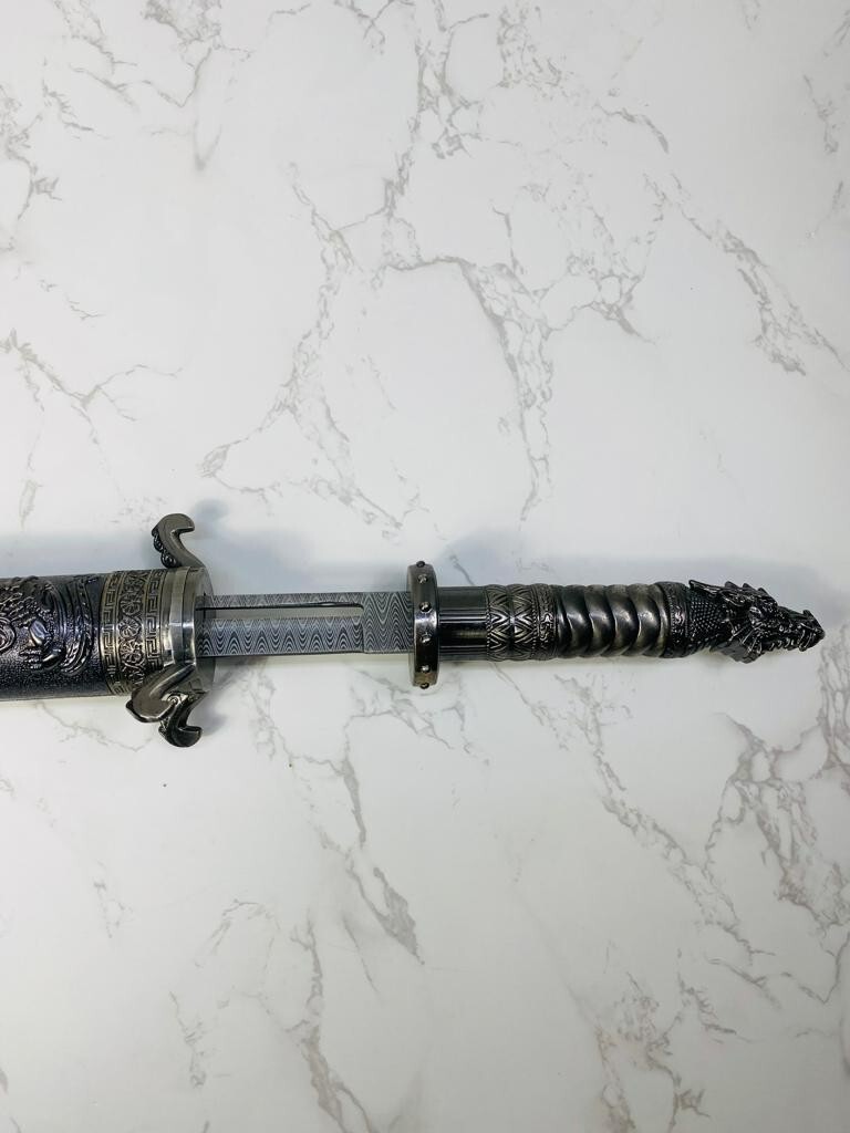 Metallic Twin Dragon Scroll Daggers
