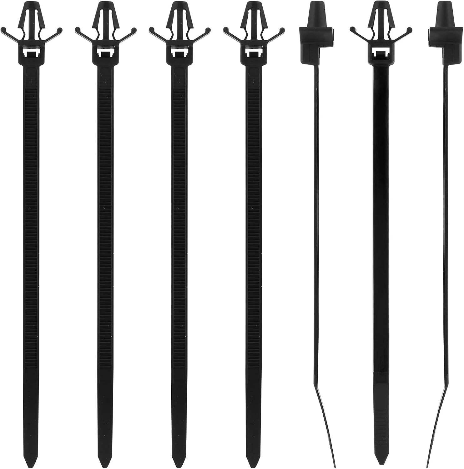 Piutouyar 50 Pcs Black Nylon Push Mount Cable Zip 120mm/4.7",