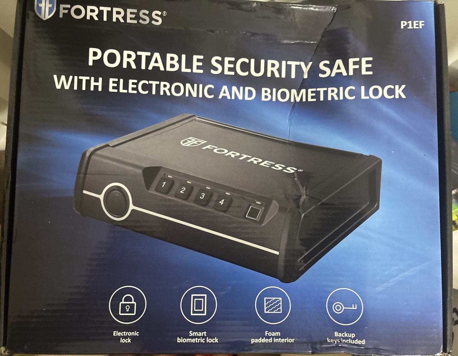 Fortress Portable Security Gun Safe w/ Electronic & Biometric Lock (P1EF)