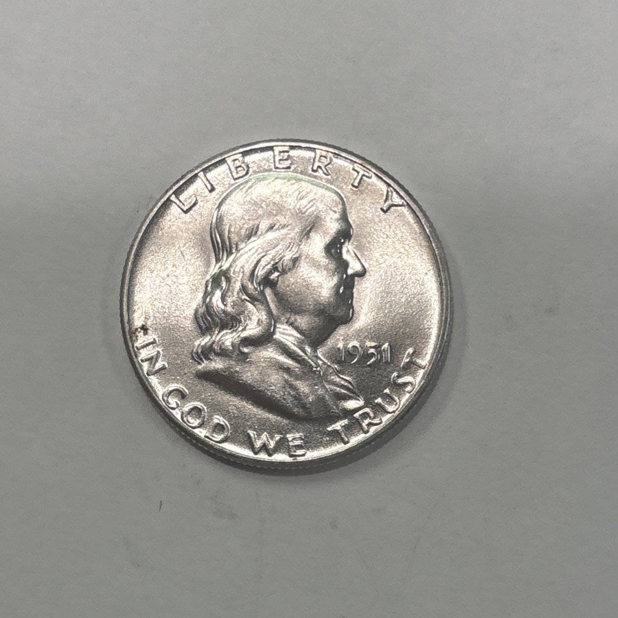 1951 Franklin Silver Half Dollar (UNC+) Uncirculated Condition! ENN Coins