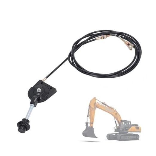 Excavator Throttle Control Cable, with Black Knob Universal Fit Quick Reponse