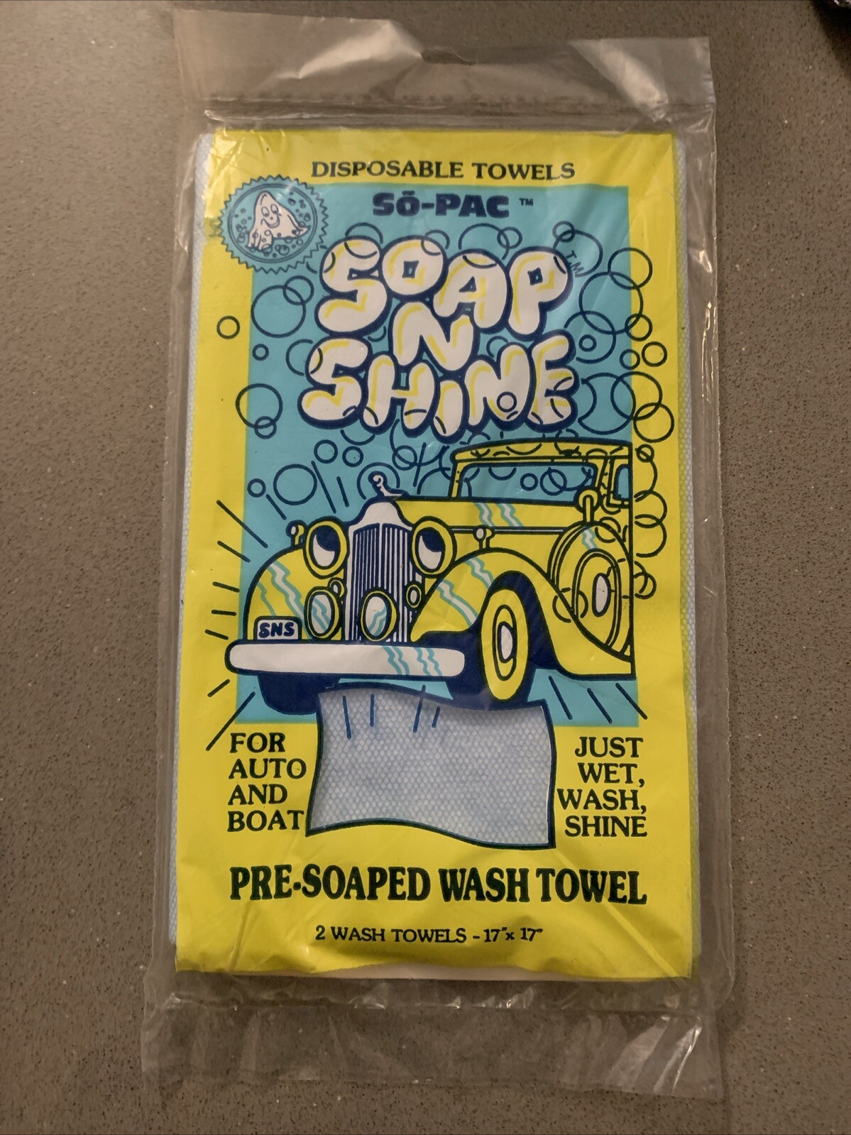 Soap Up Pre-Soaped Wash Cloth By So-Pac 2 wash cloths Vintage New