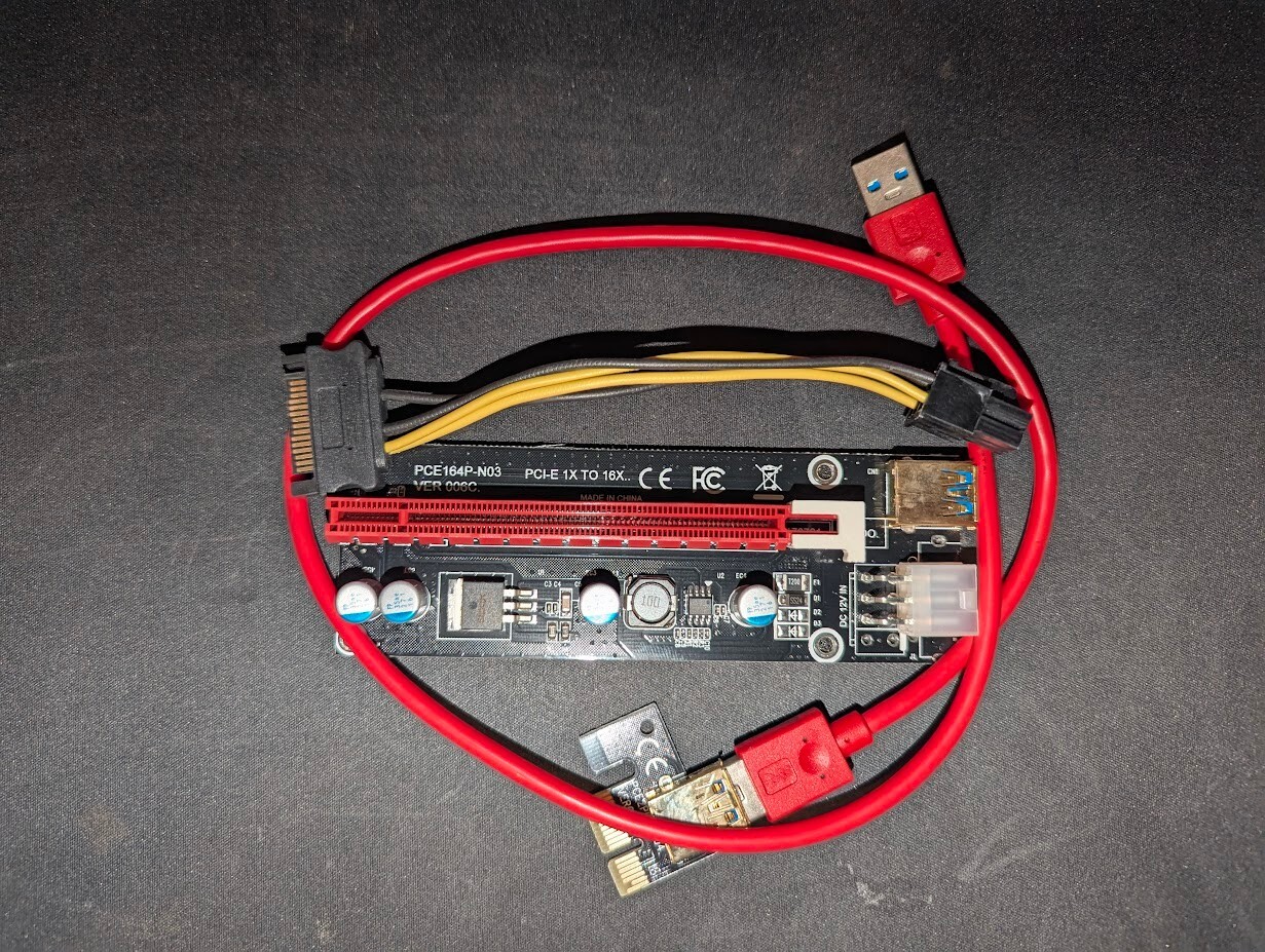 PCE164P-N03 PCIe x1 to x16 Riser with USB 3.0 Cable GPU Riser Card - Mining