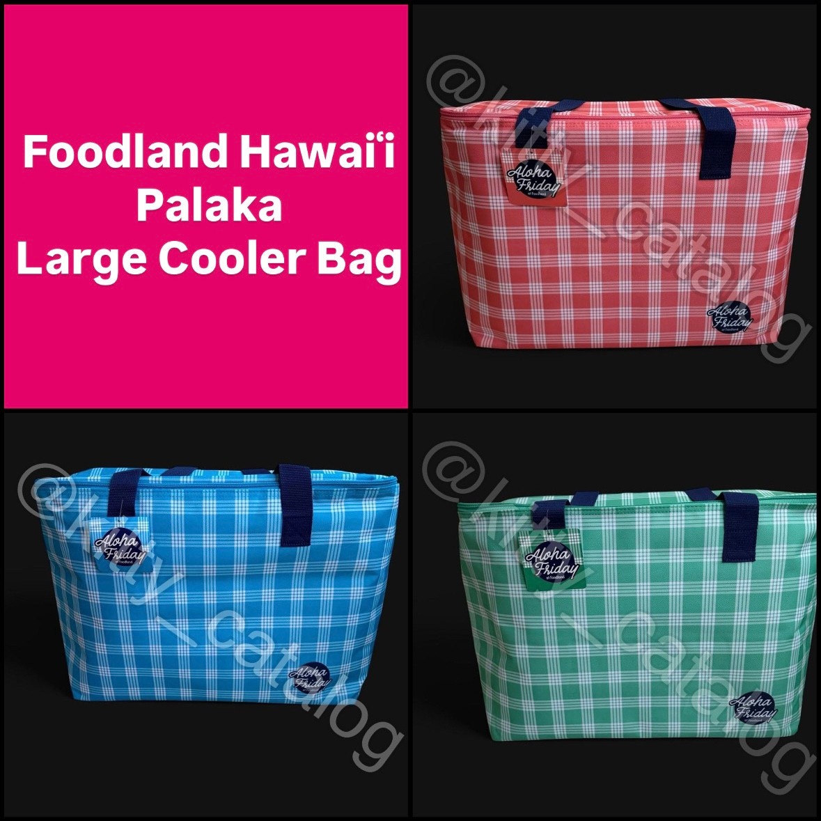 Foodland Hawaiʻi Exclusive: Aloha Friday Palaka Insulated Large Cooler Tote Bag