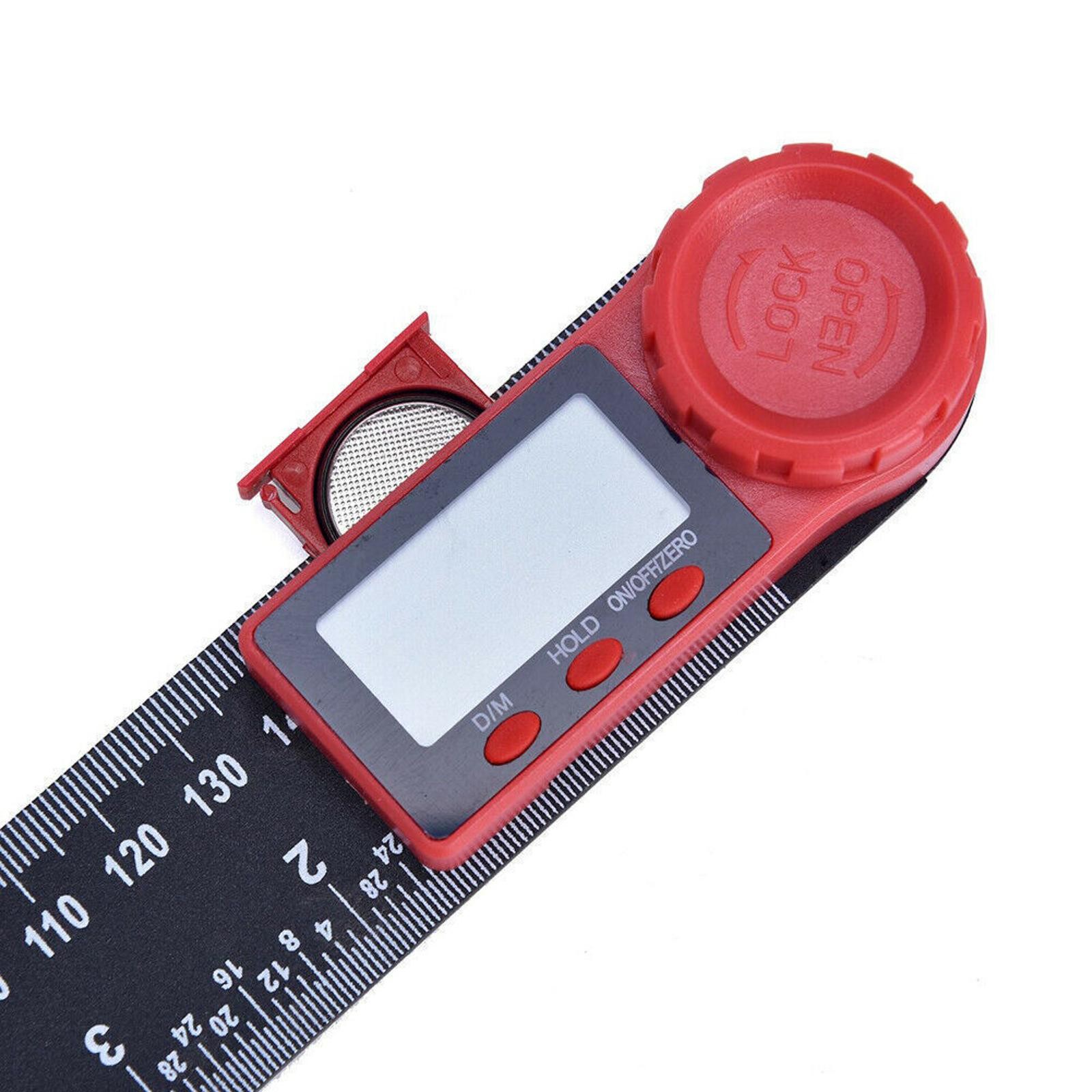 LCD Digital Display 200mm 0-360° Angle Finder Ruler Protractor Measure Meter