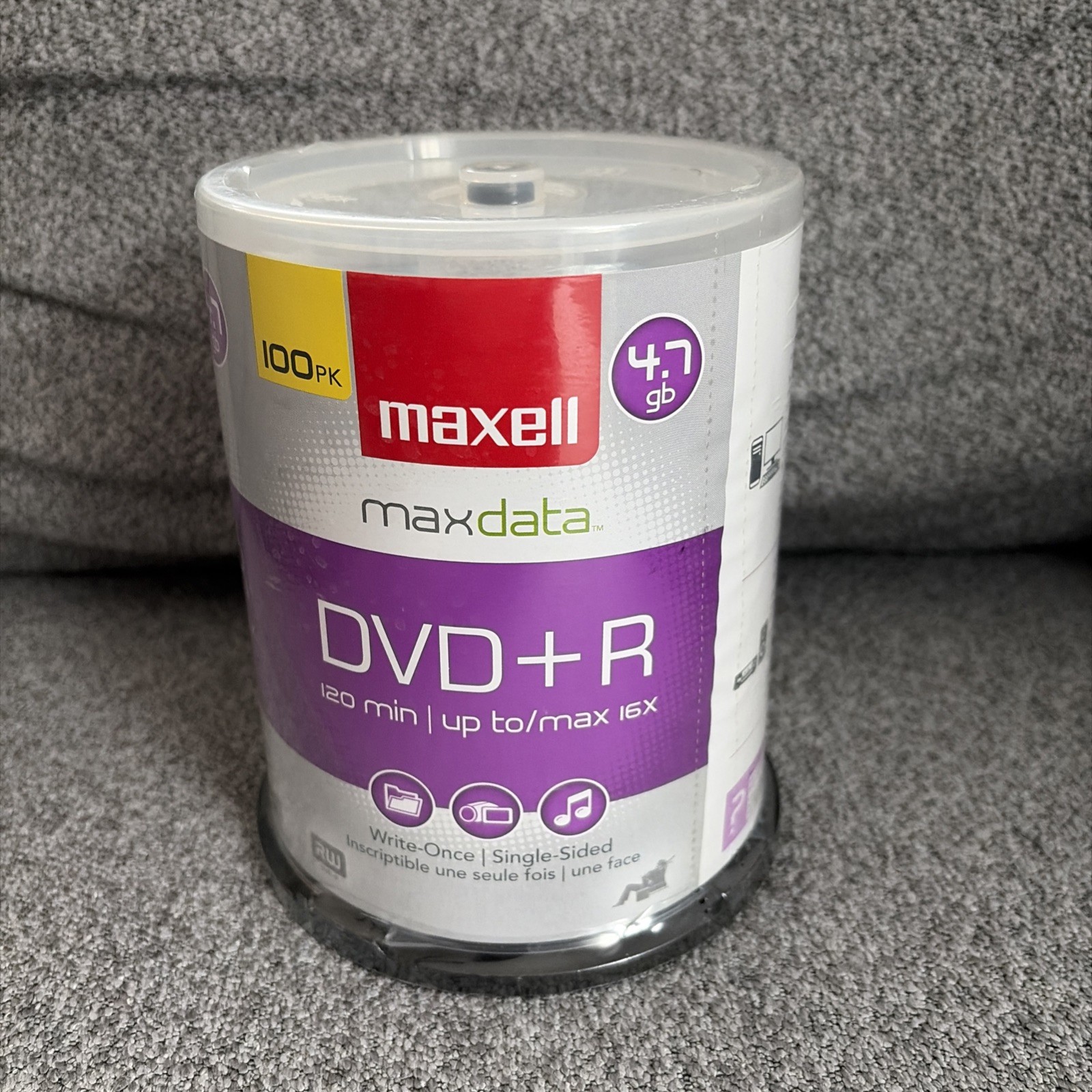 Maxell DVD+R 16X Recordable Media, 100 Pack Spindle SEALED- read description