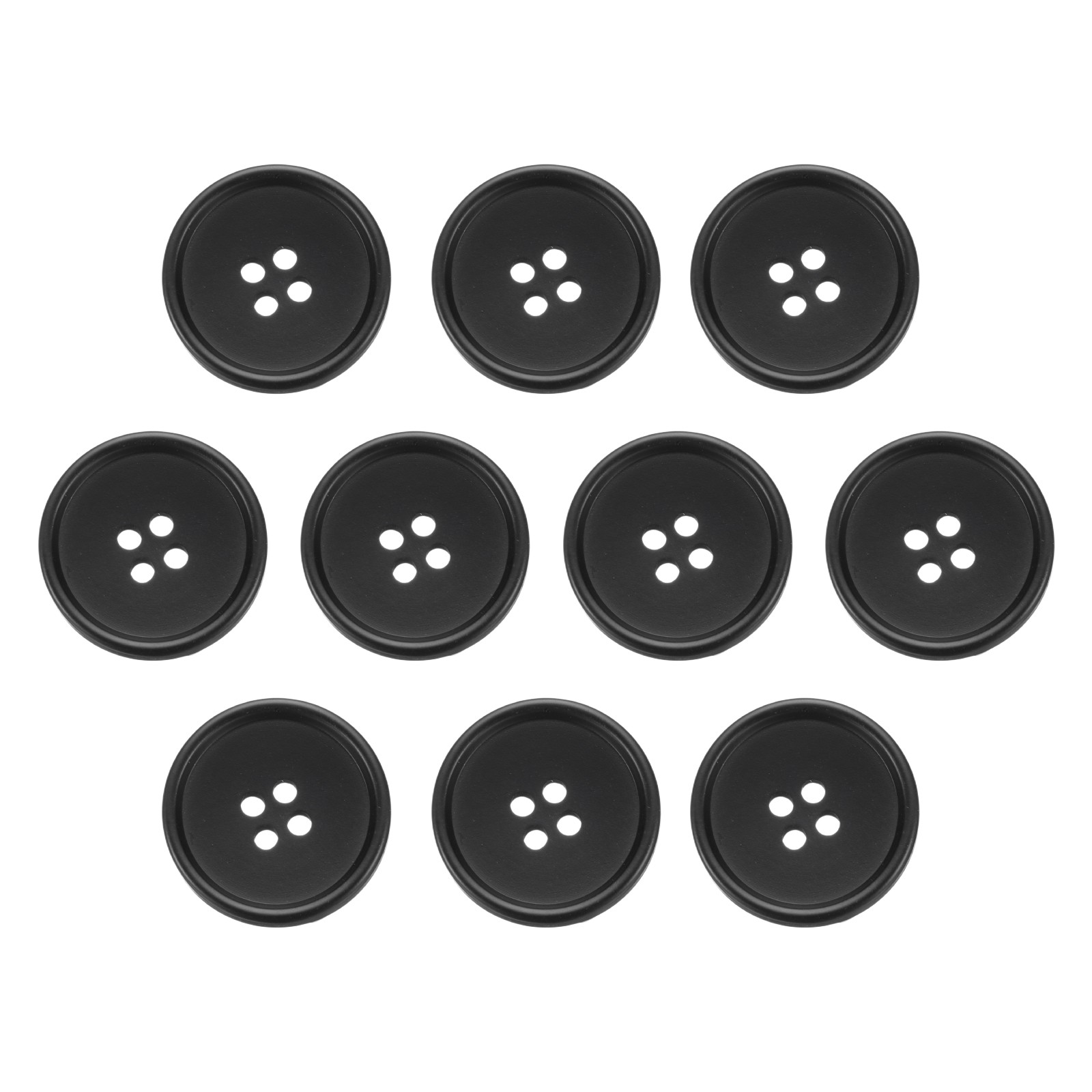 10pcs Resin Sewing Button 23mm 7/8" 4 Holes Round Coat Buttons 2#Black