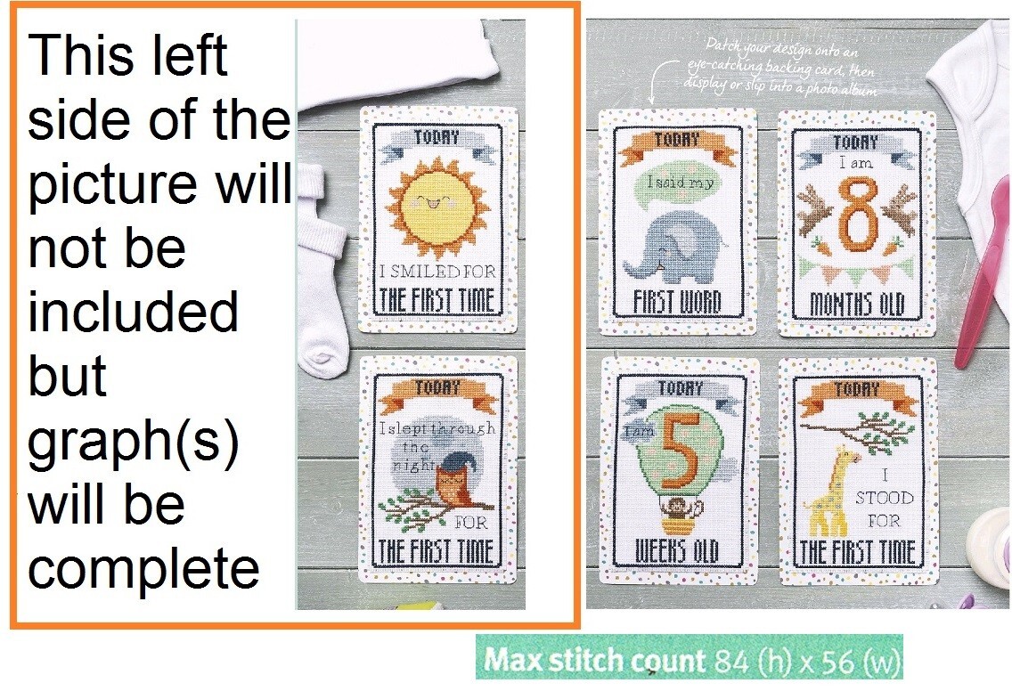 BABY MILESTONES CROSS STITCH PATTERN ONLY    EK - RWP
