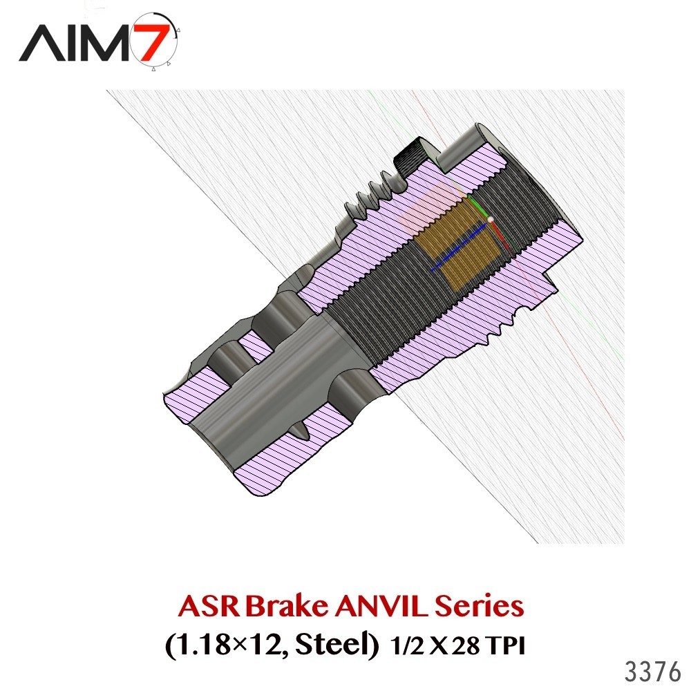 AIM7 ANVIL BRAVO Muzzle Brake 1/2x28 Threads 1-1/8x12