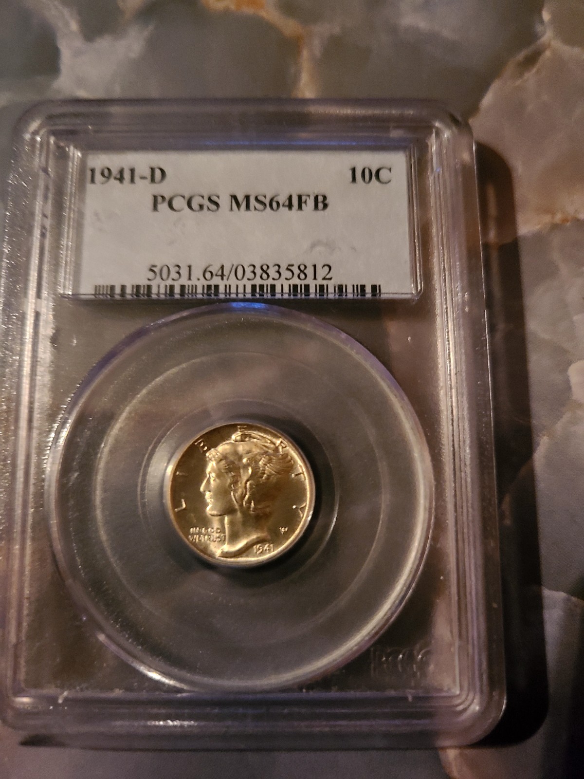 1941-D Mercury Dime PCGS MS64FB Full Bands Denver Mint
