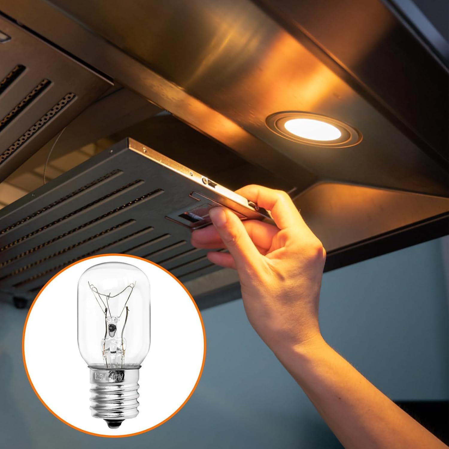 Microwave Light Bulb - Fits GE, Whirlpool & More - 125V 40W, E17 Base, 2 Pack