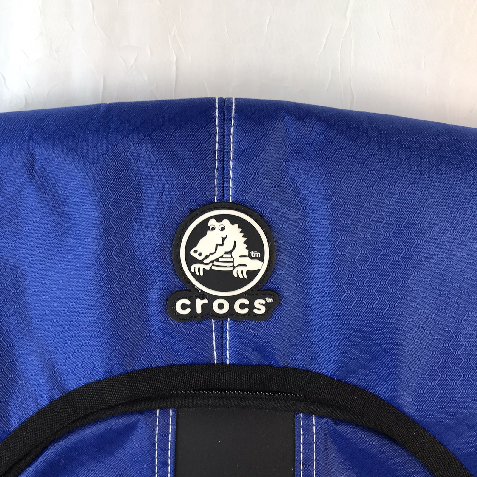 CROCS Computer Messenger Laptop Tablet Travel Bag Adjustable Strap Blue Nylon