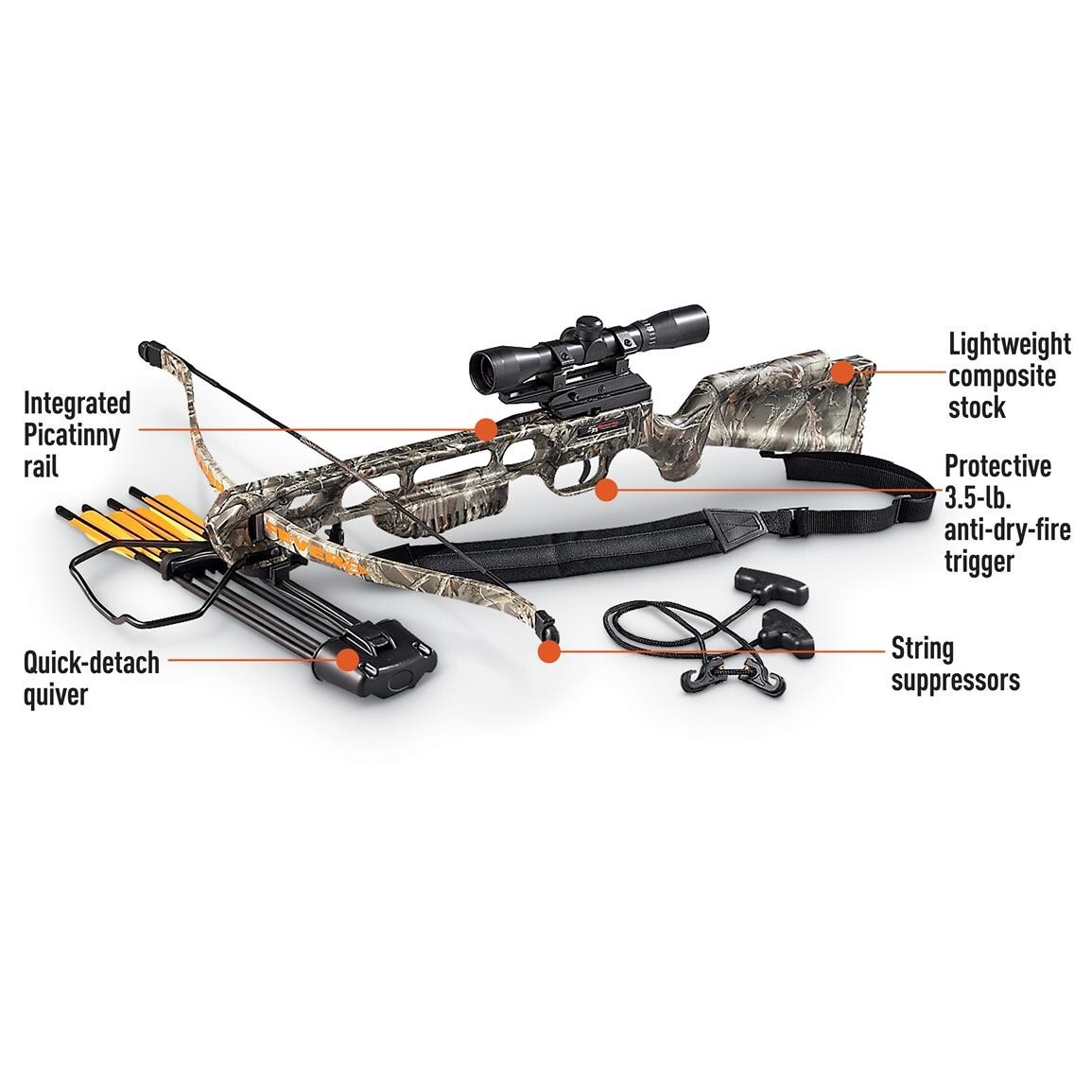 SA Sports Fever 175 lb Recurve Crossbow Package w/Extras Bundle