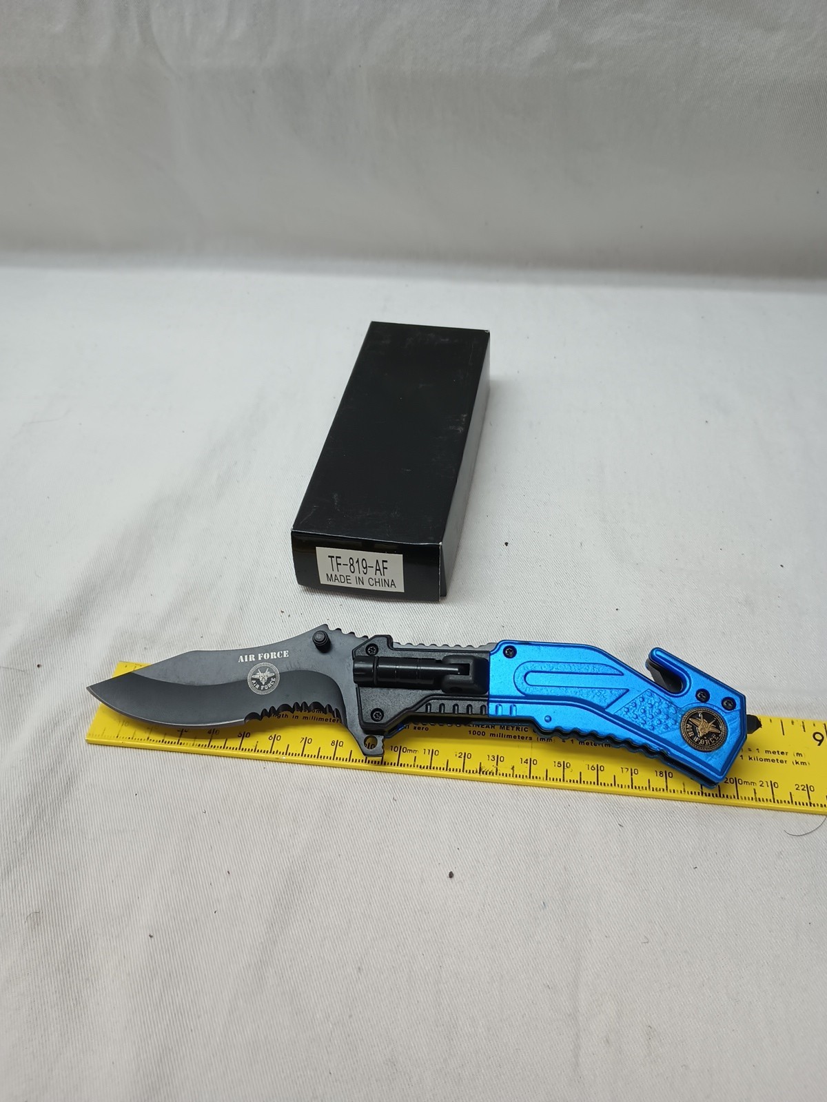 US Air Force Assisted Open  Opening POCKET KNIFE LED Flashlight (Needs Batteries