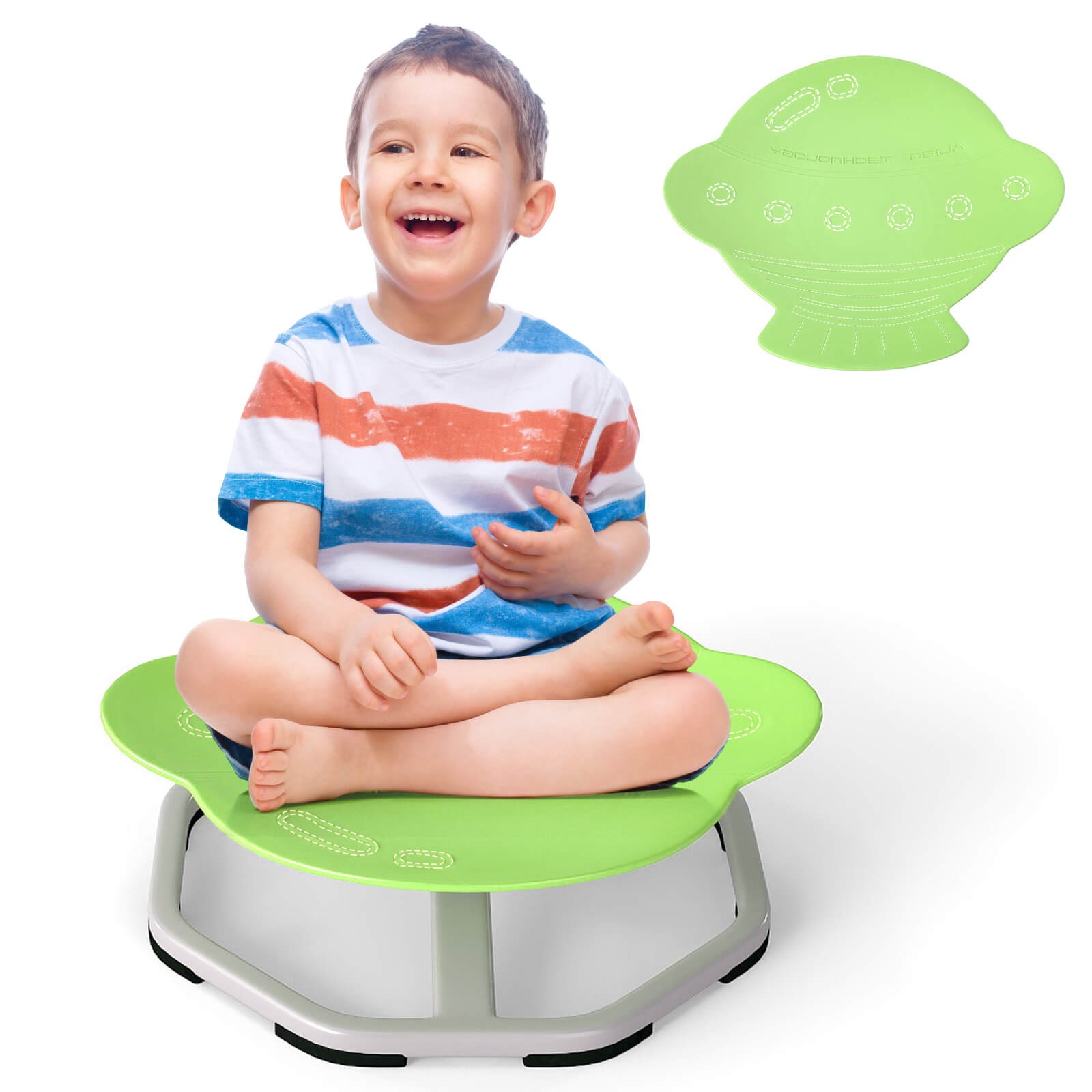 Kids Sensory Swivel Chair w/Non-Slip Metal Base for Autistic Kids Indoor Outdoor