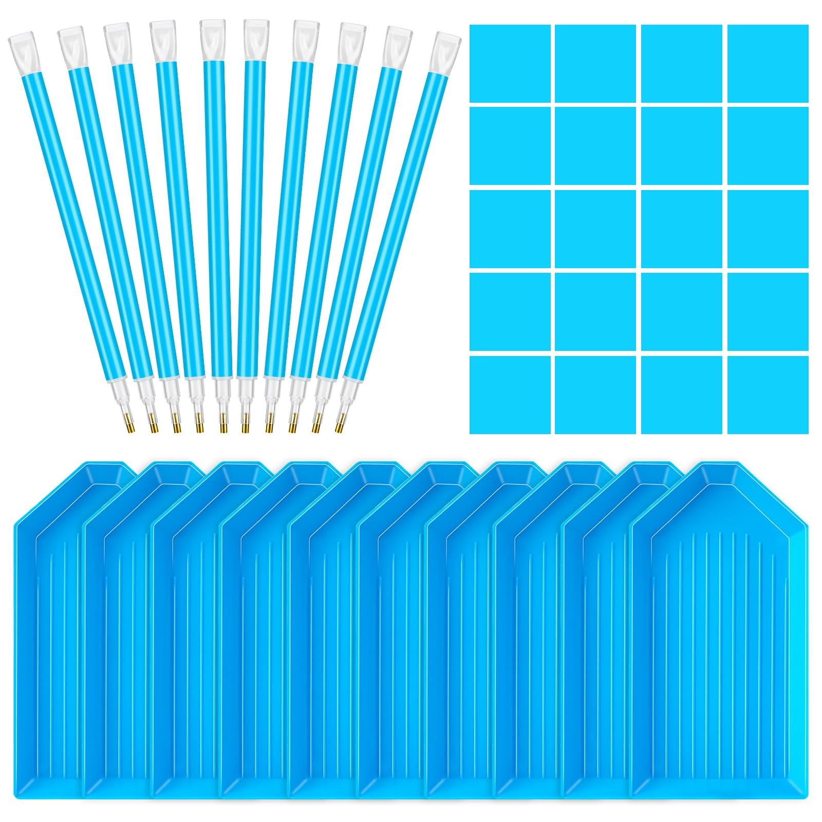 30PCS Blue Diamond Art Tools 5D Painting 4x6 inches,