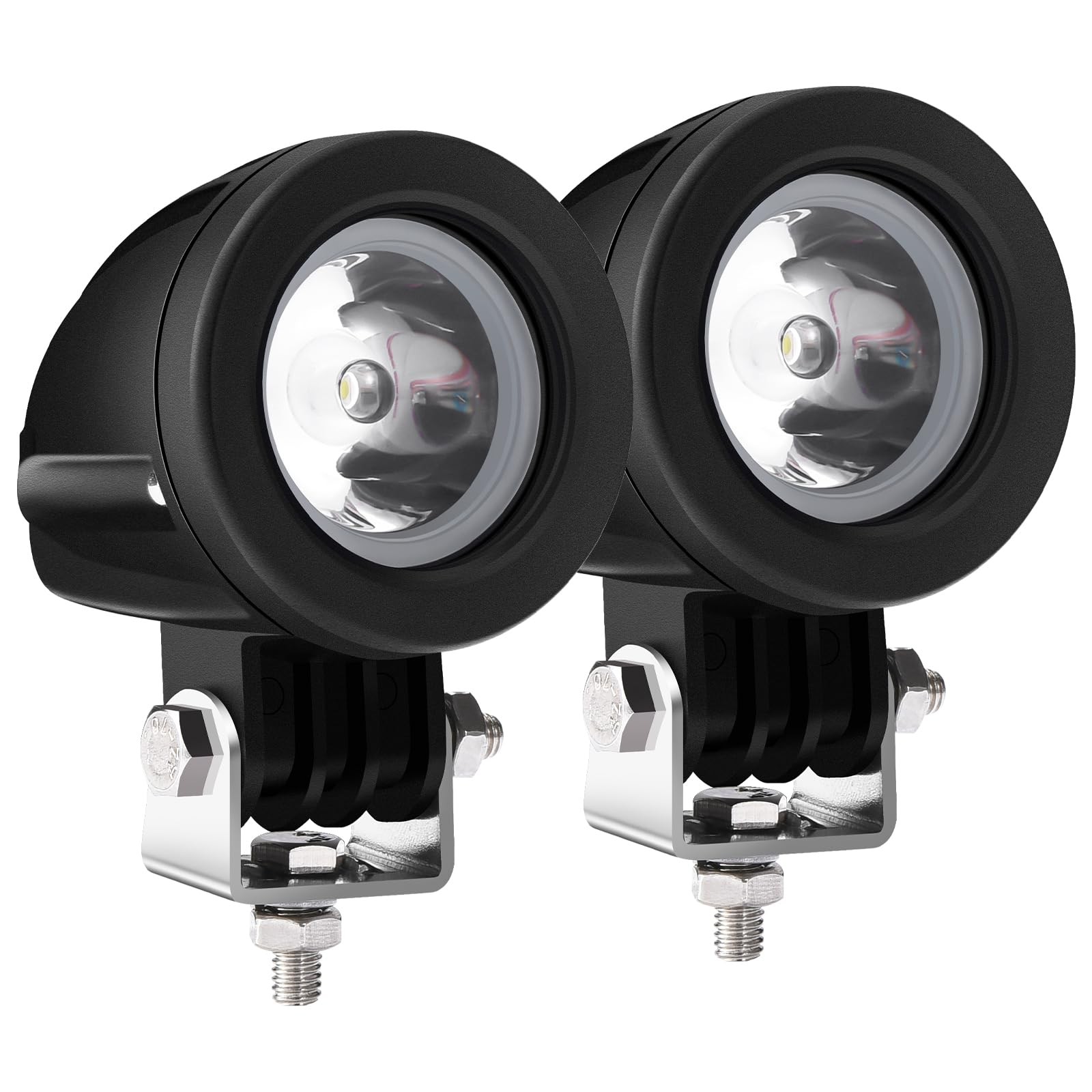 Audak 2Pcs 10W Spot Mini LED Work Light 2 Inch Round LED Driving Lights Fog Ligh