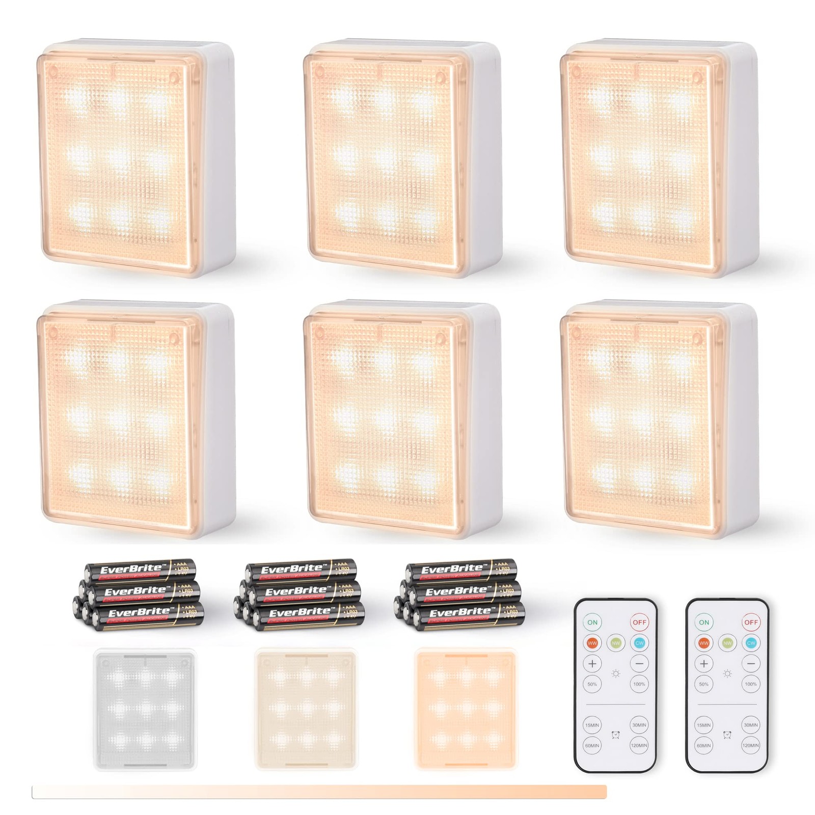 Closet Light, LED Tap Lights Push Lights with Remote Control, Battery Powered...