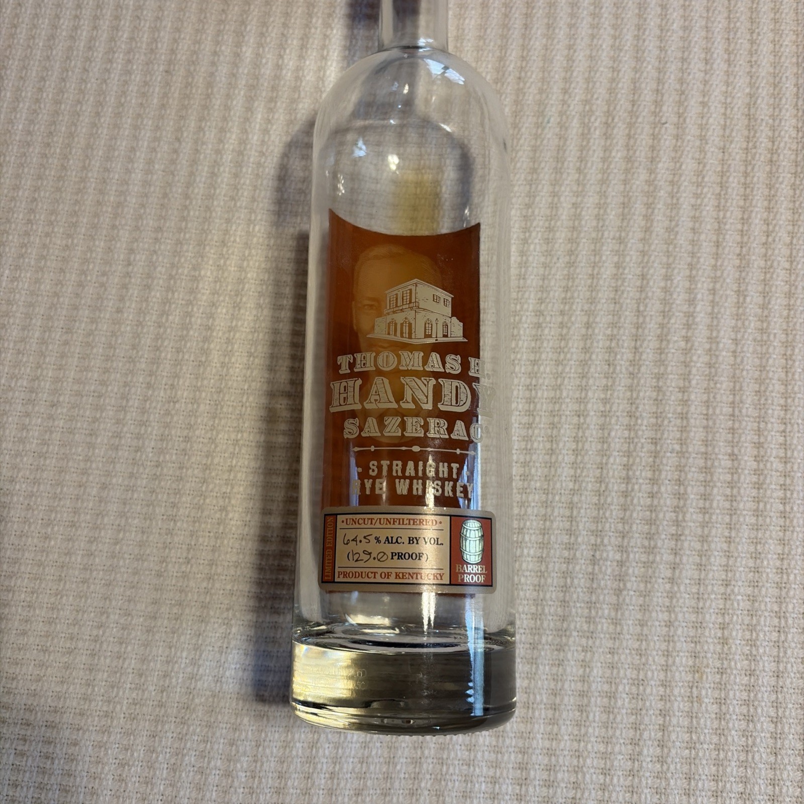 EMPTY: George T Stagg, Thomas H Handy. Weller Full Proof (SP) & Blanton’s