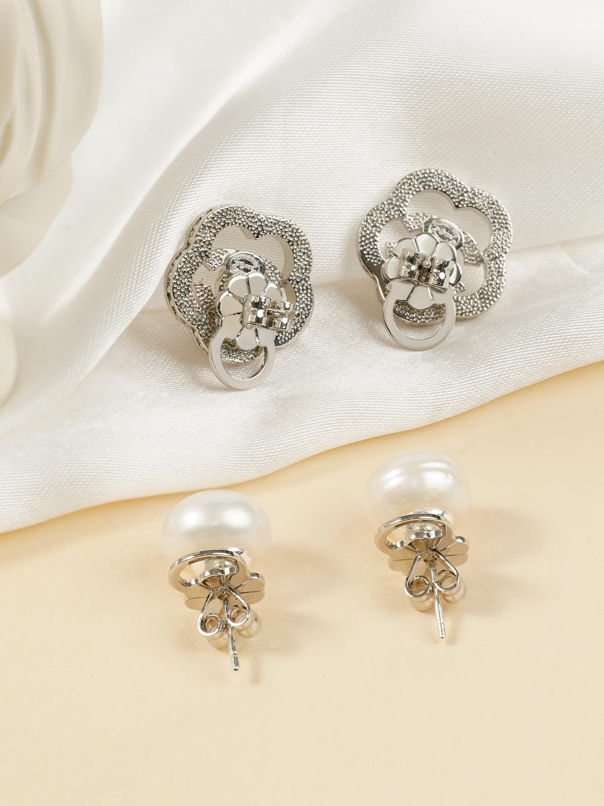 Earring Backs for Droopy Ears, Adjustable Heavy Earrings Lifters Backs, 8 Pai...