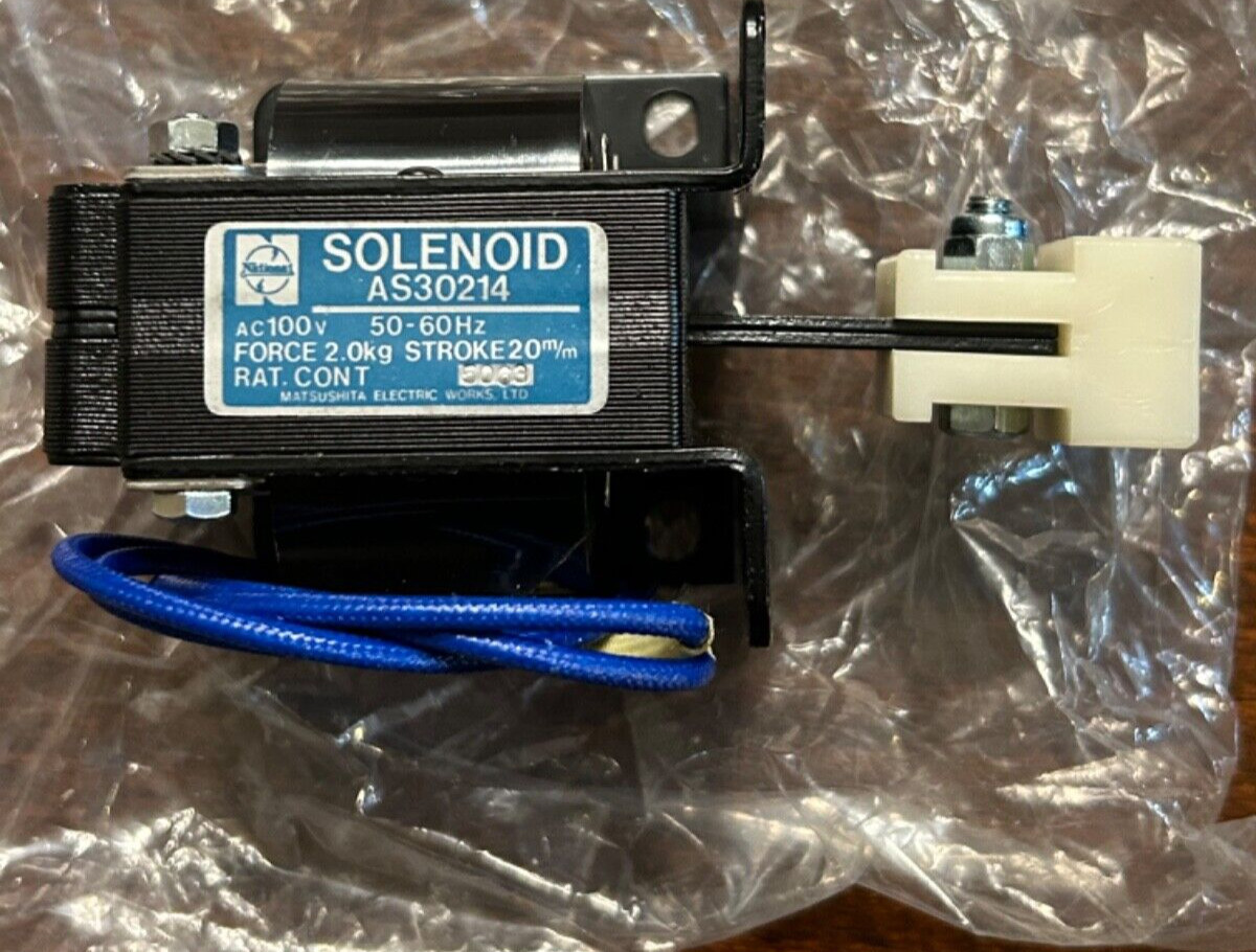 National AS30214 AC100V 2.0kg 20mm Stroke Solenoid Actuator,  New