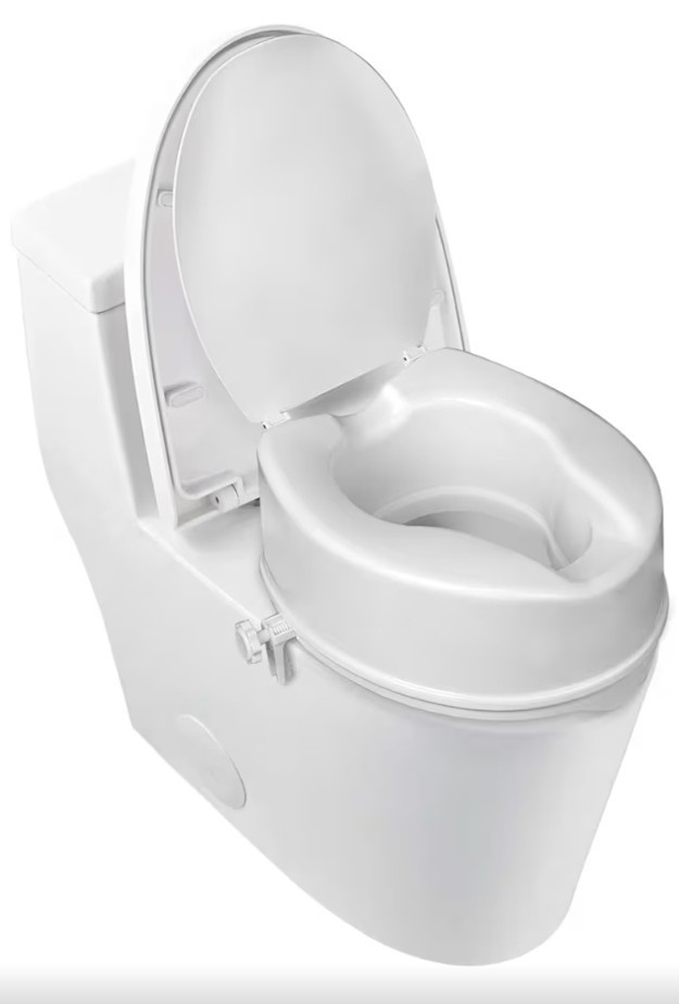 NIB Raised Toilet Seat w Lid for Elderly 6"Seat for Elongated/ Standard Commode