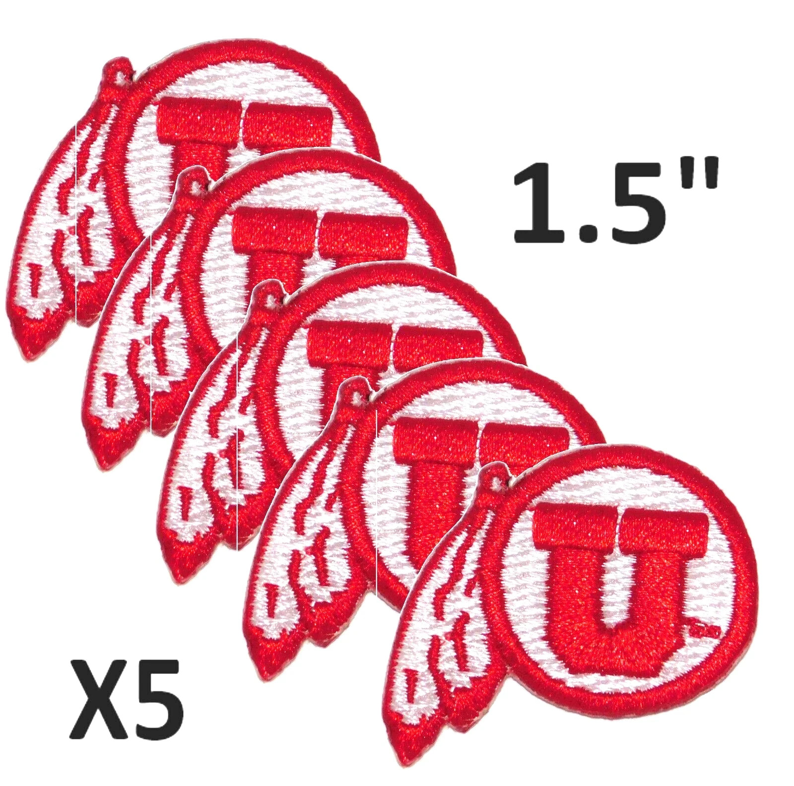 5 University of Utah UTES Vintage Embroidered Iron On Patches Salt Lake City