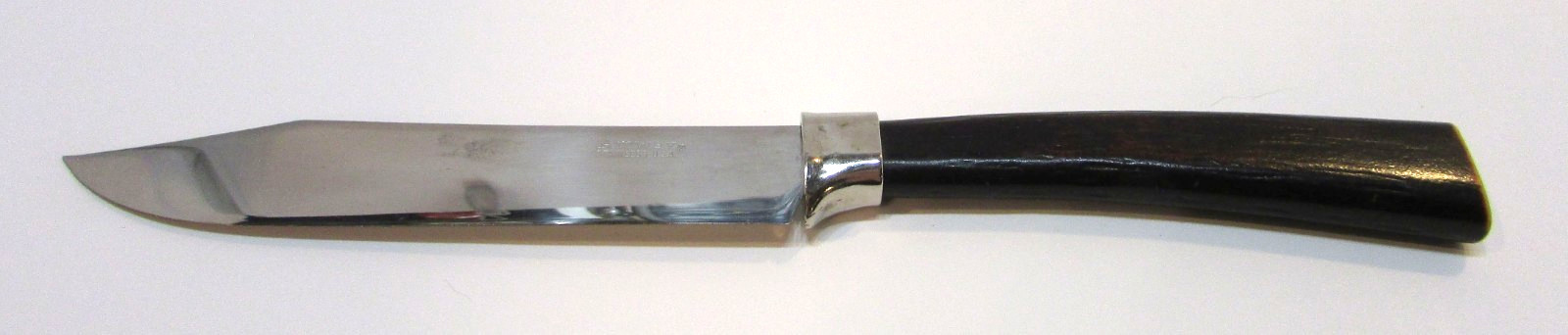 Vintage Amway USA Stainless Steel Utility Knife w Brown Faux Stag Antler Handle