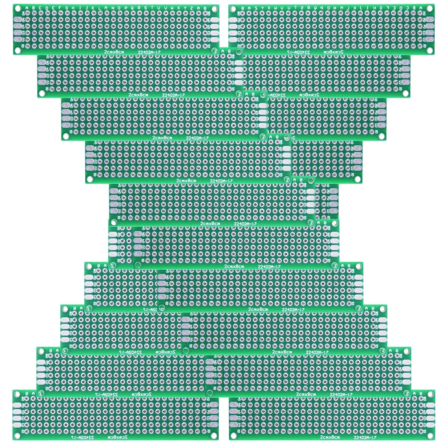20 Pcs 2X8Cm PCB Board Small Prototype Boards Universal Printed Circuit Board...