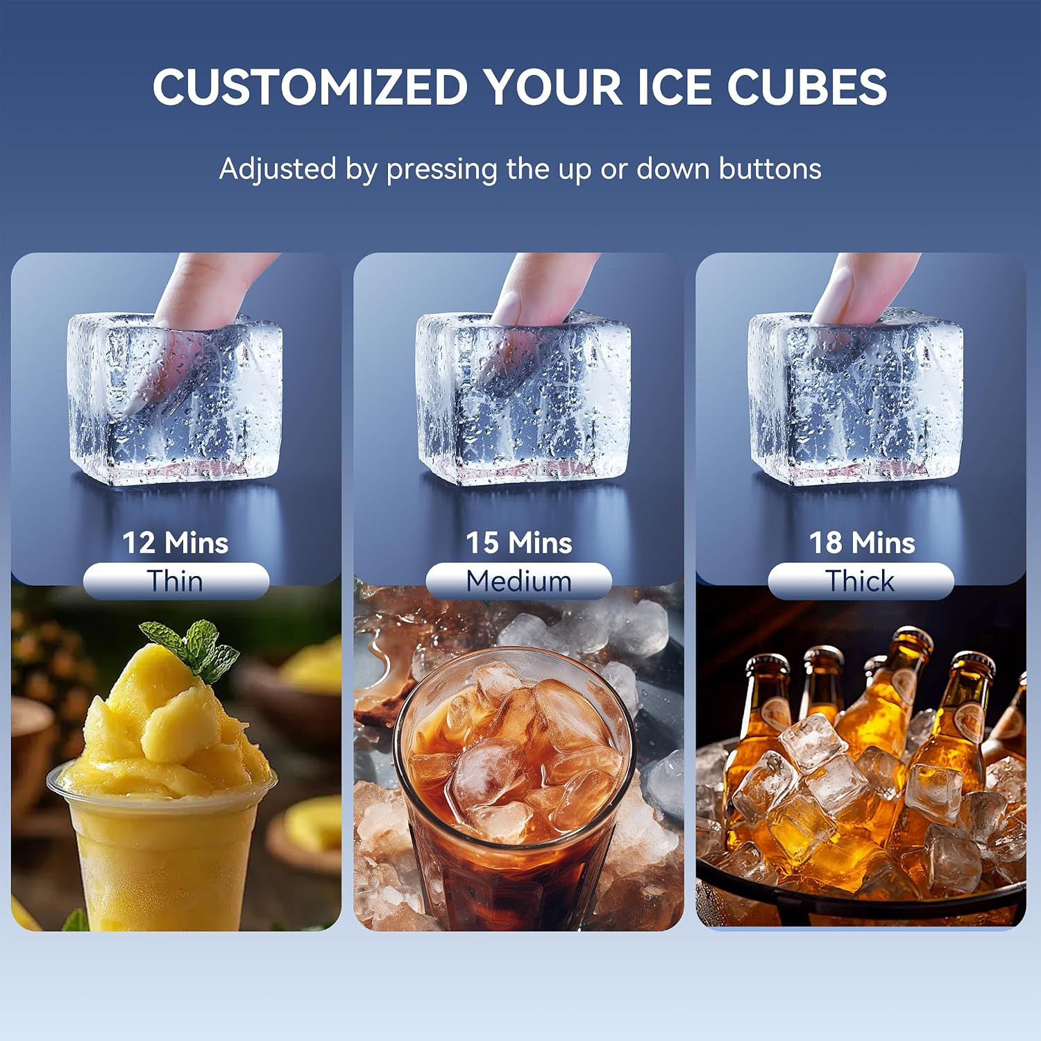 Commercial Ice Maker Machine, 100Lbs/24H Ice Machine, 34Lbs Storage, 45 Ice Cube