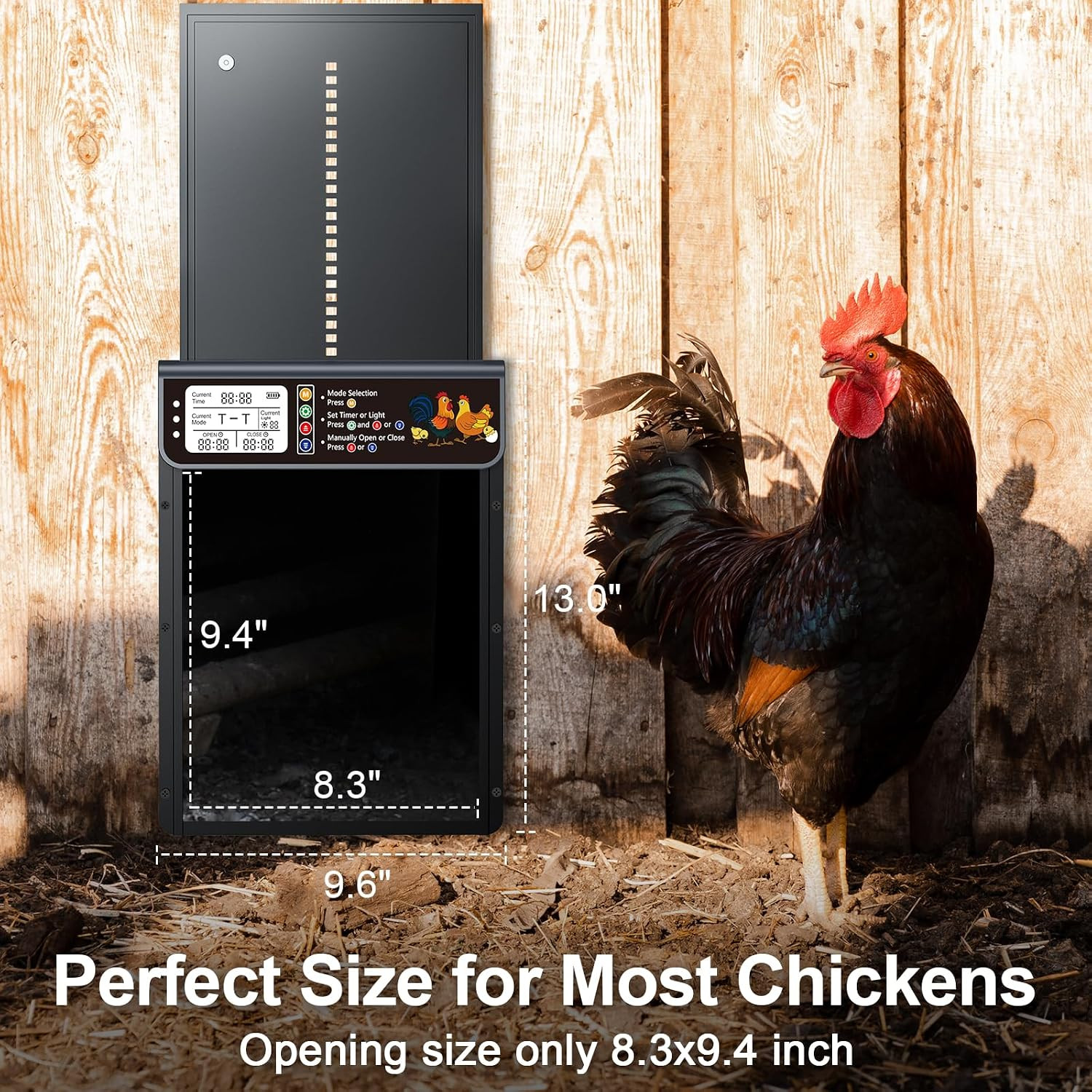 Automatic Chicken Coop Door Solar Powered with Timer & Light Sensor | Automatic