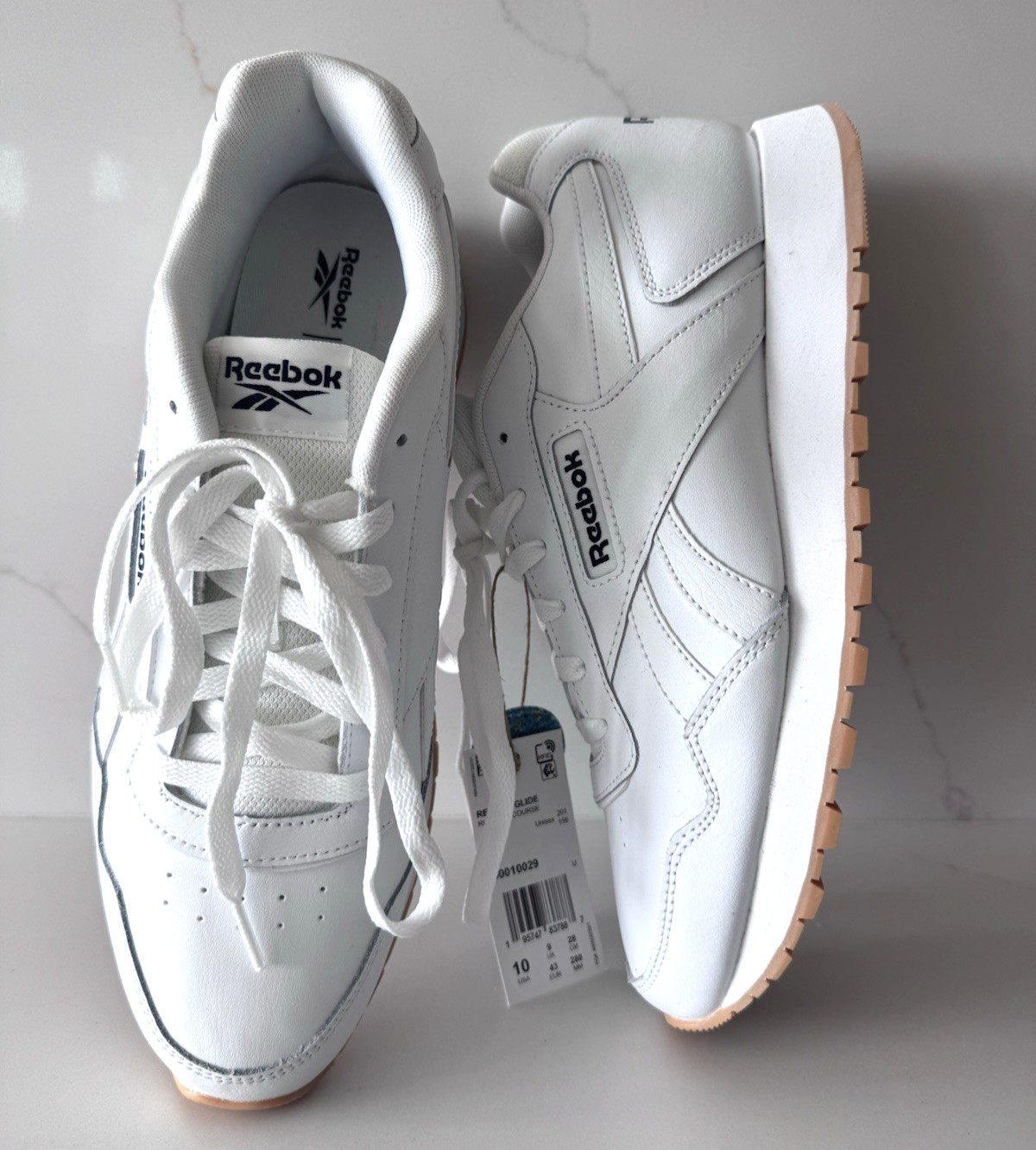 Reebok Glide White Running Unisex Tennis Shoes Running Size 10 Men's New
