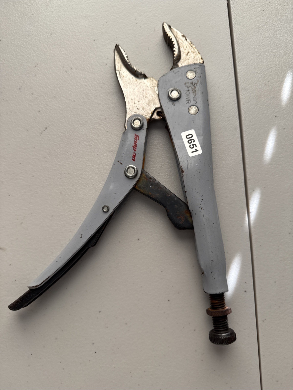 Snap-on Tools LP10WR 10" Curved Jaw Locking Pliers Spain READ Description