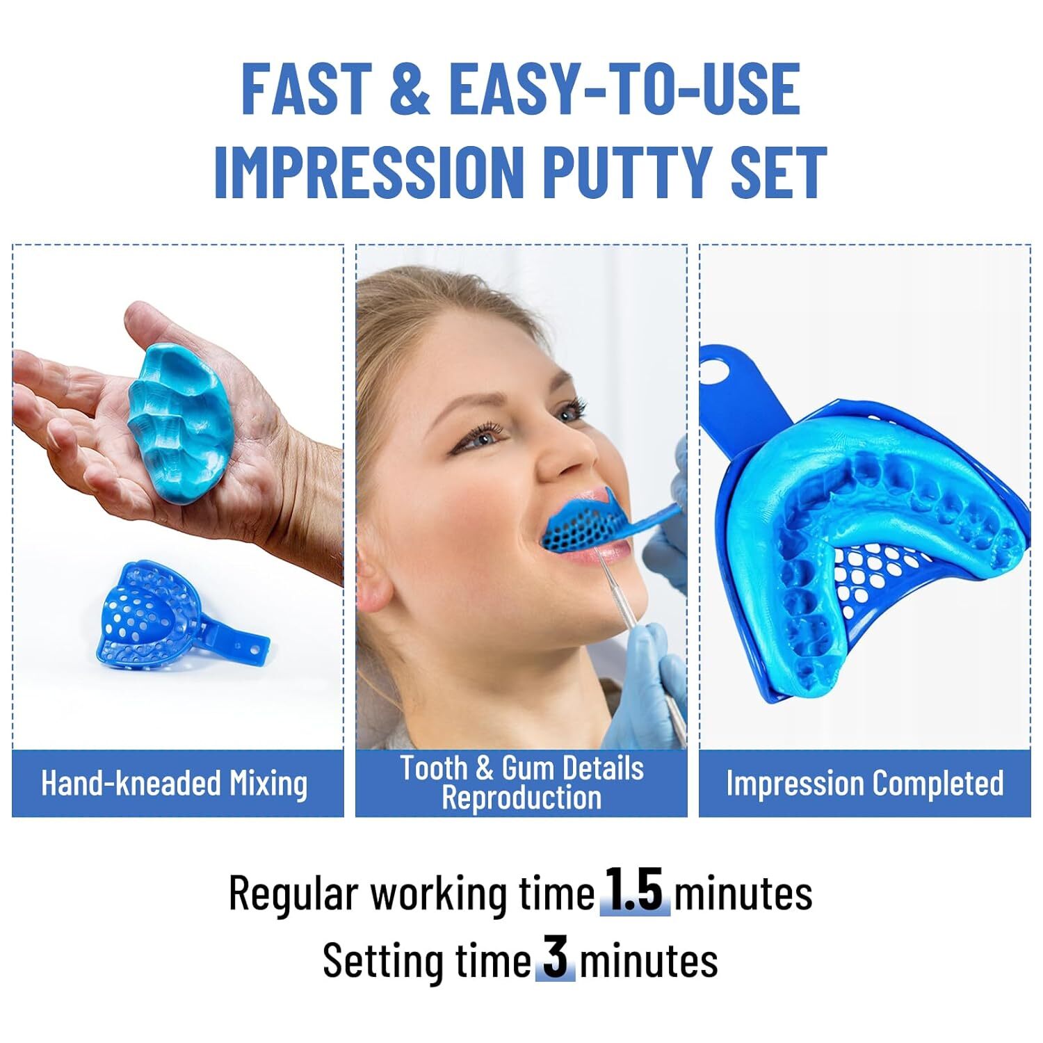 Dental Putty Fast / Regular Set Hydrophilic VPS Impression Material Mint 2x 400g