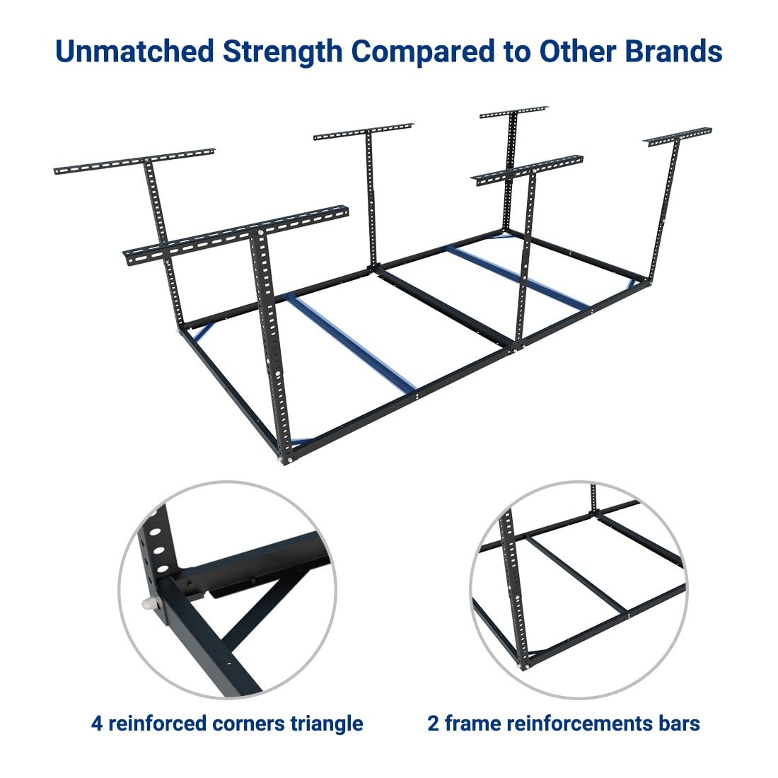 4x8 Overhead Garage Storage Rack without Decking, Storage Organization System...