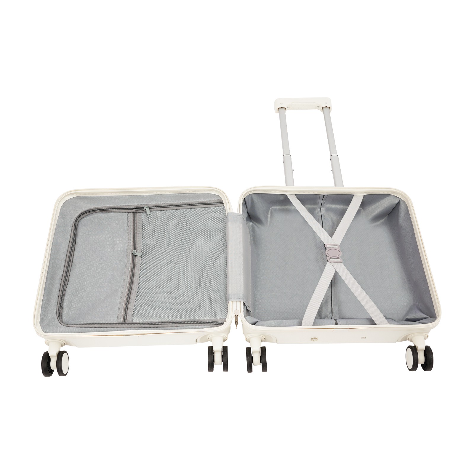 18" Boarding Suitcase, Suitcase with Front Compartment, Travel Luggage Suitcase