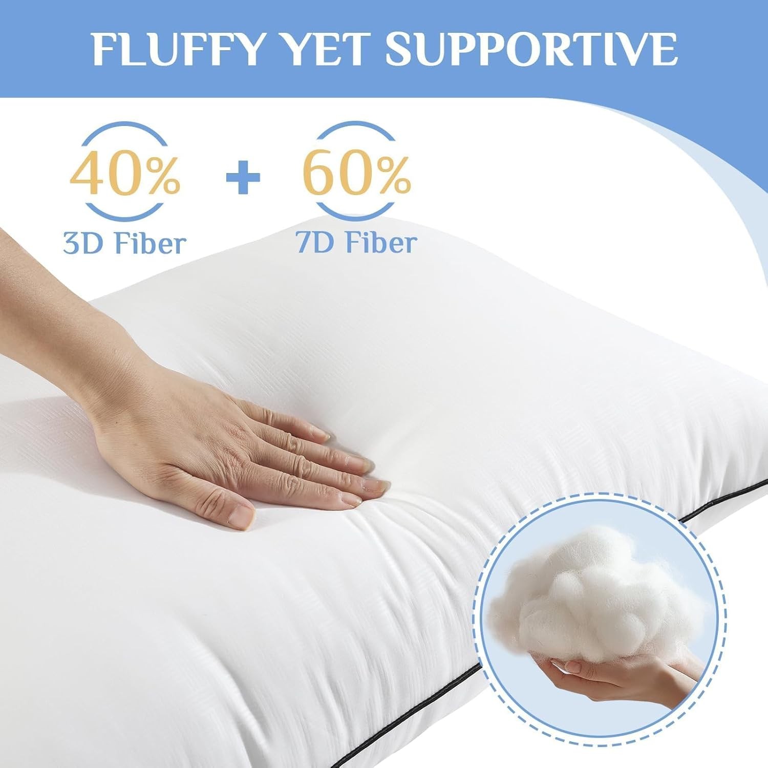 2-PK Pillows Set - Cooling Supportive Pillows Down Alternative Fill (KING SIZE)
