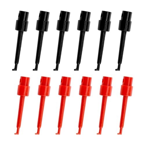 12 Pcs Test Hook Clips Multimeter Test Kit Grabber Test Probe for Wire